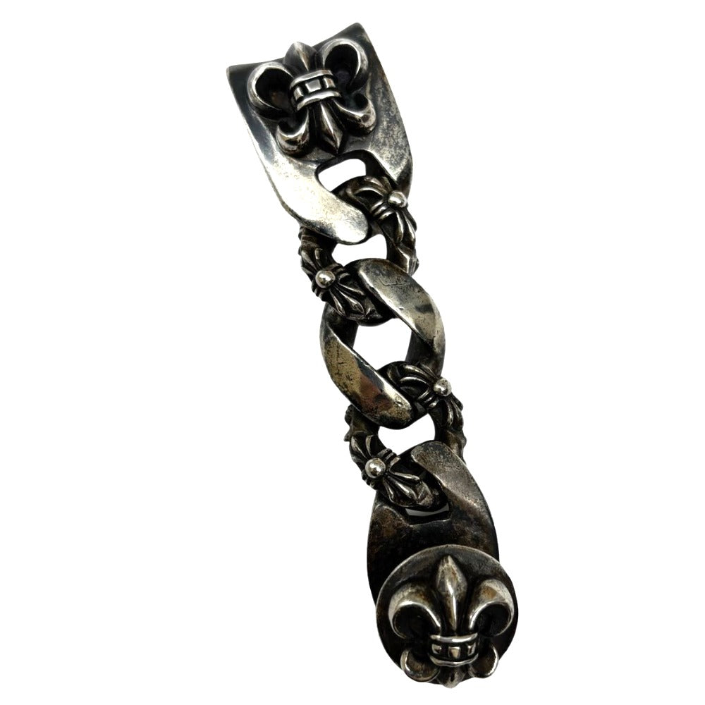 フレアモチーフ リリー 百合の紋章 腕時計 ブレスレット 全長約17.5cm ラグ幅19.5mm 重量約129g シルバー925 本体のみ メンズ