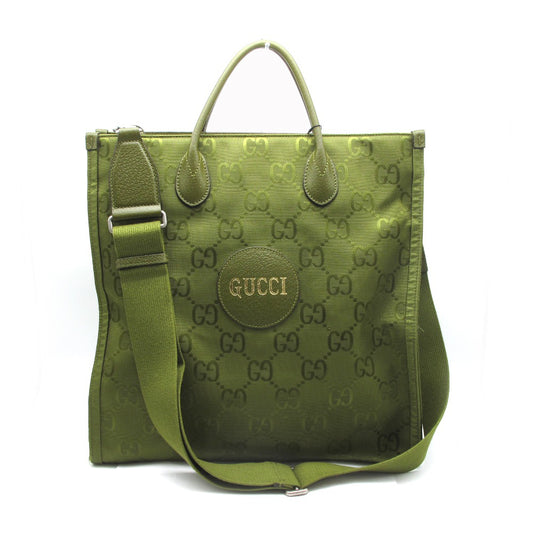 GUCCI グッチ OFF THE GRID ミディアムトートバッグ 696043 日本限定 GGナイロン レザー フォレストグリーン 2WAY ショルダーバッグ 斜め掛け クロスボディ メンズ