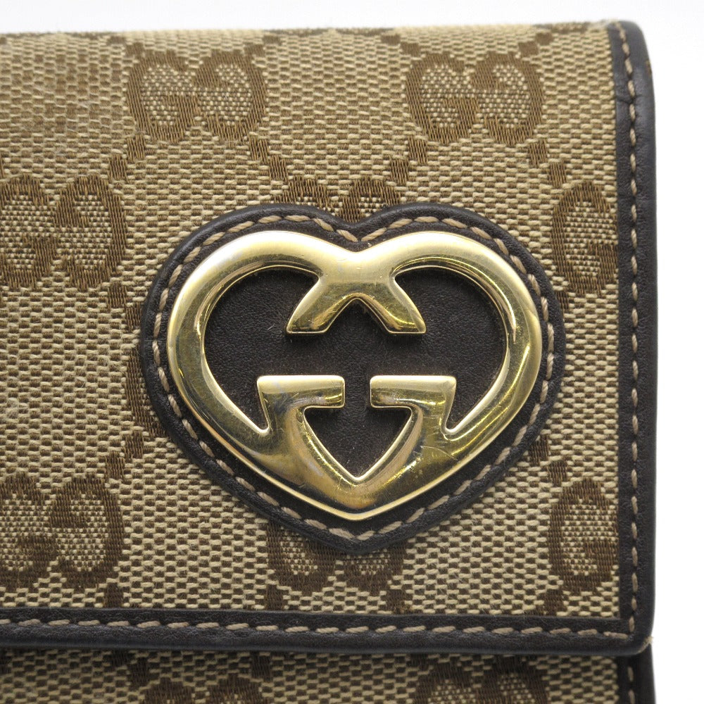 GUCCI グッチ ラブリーハート GGキャンバス レザー 長財布 ロングウォレット 251861 ベージュ ブラウン レディース |  Celebourg セレブール公式サイト