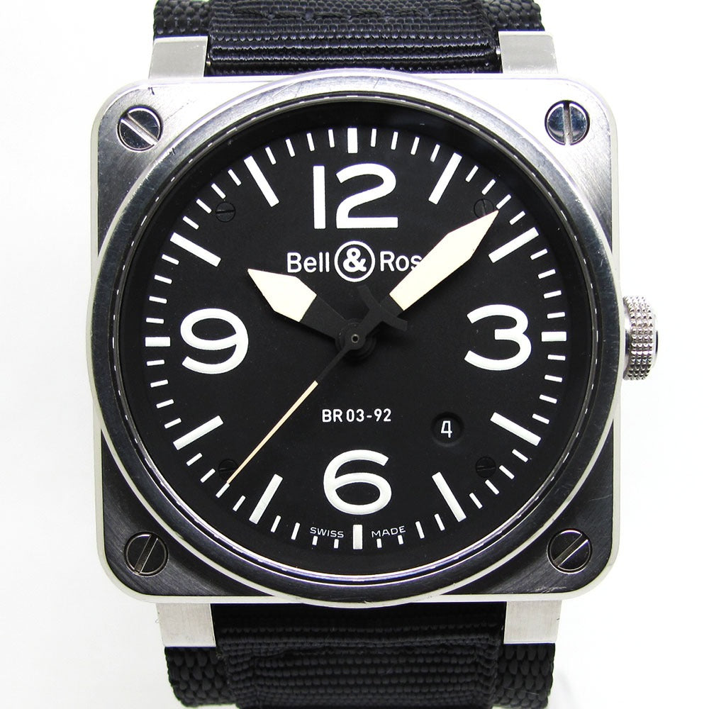 Bell＆Ross ベル＆ロス 腕時計 BR03-92 BR03-92B-R 黒文字盤 自動巻き