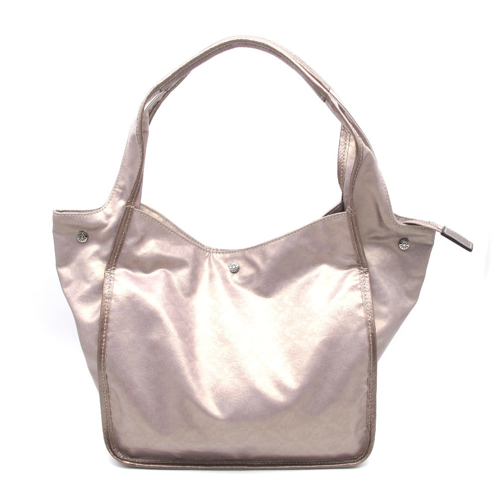 PELLE BORSA ペレボルサ AlivePearl アライブパール トートバッグ ショルダーバッグ 6308 ピンクゴールド M コーティングキャンバス レザー レディース