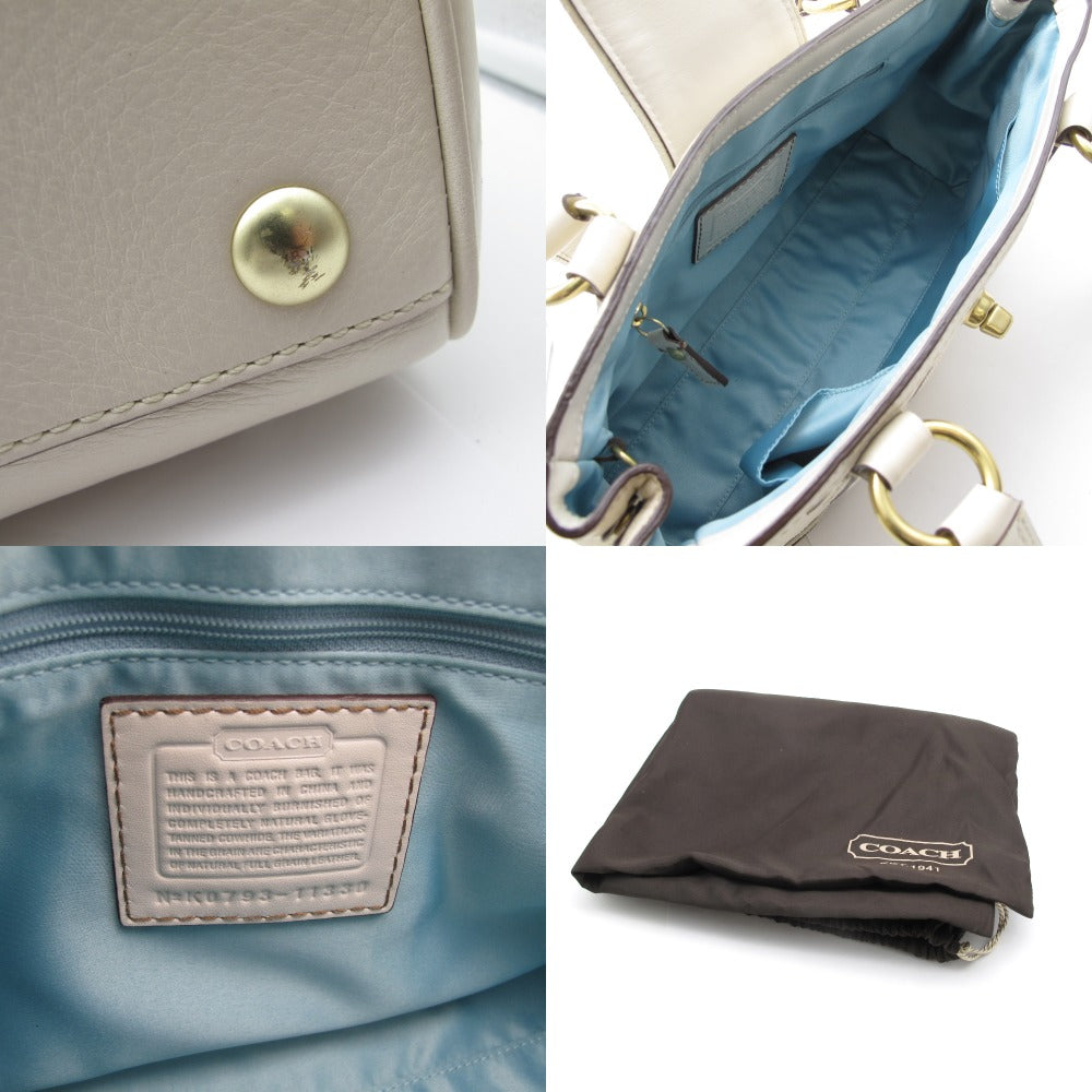 COACH コーチ シグネチャー ロゴ 型押し レザー ハンドバッグ