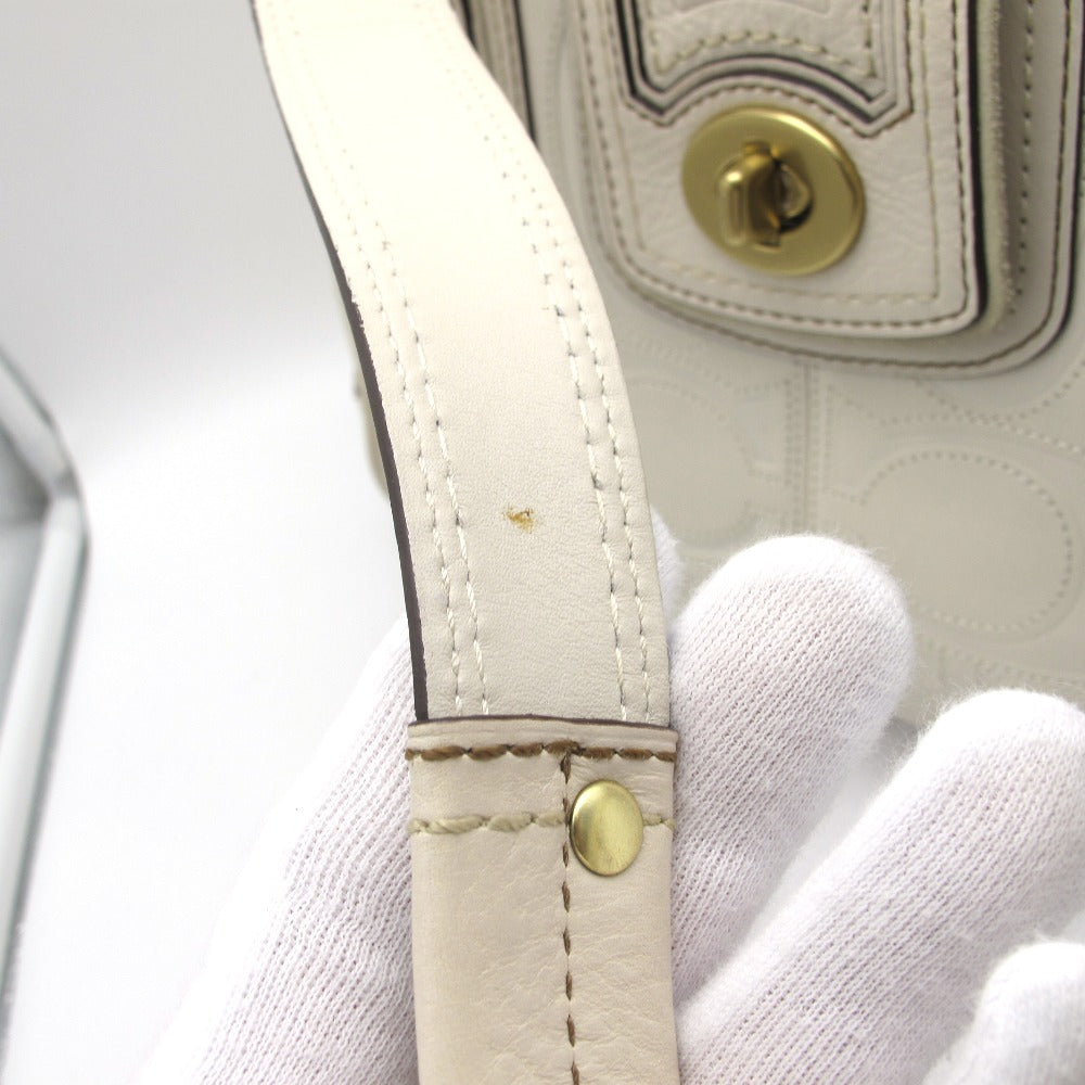 COACH コーチ シグネチャー ロゴ 型押し レザー ハンドバッグ