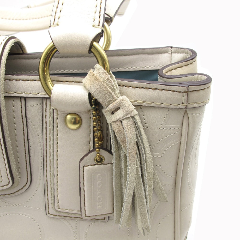 COACH コーチ シグネチャー ロゴ 型押し レザー ハンドバッグ