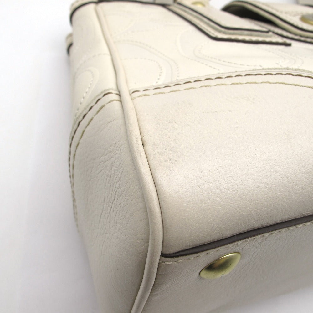 COACH コーチ シグネチャー ロゴ 型押し レザー ハンドバッグ