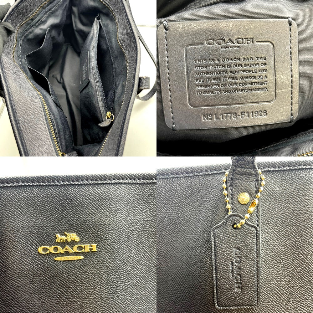 COACH コーチ ショルダーバッグ トートバッグ 大容量 レザー ラージ シティー ジップ トップ レザー ダークネイビー レディース F11926