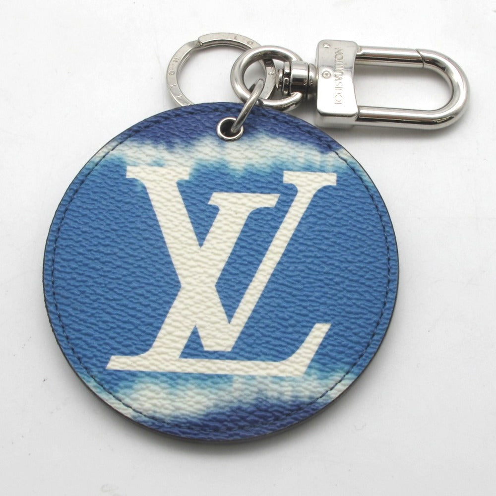 LOUIS VUITTON ルイ・ヴィトン キーホルダー ポルト・クレ・イリュストレ エスカルライン チャーム スカイブルー 青空 レザー M69272