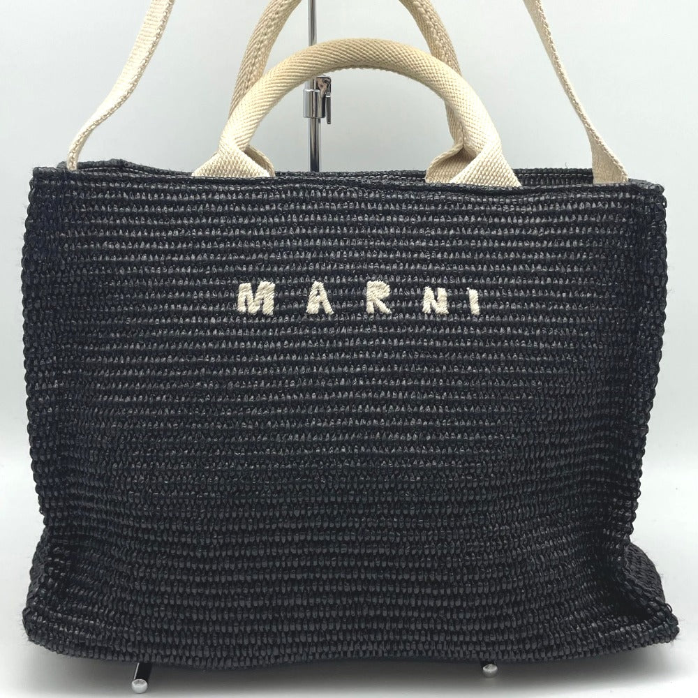MARNI マルニ トートバッグ ショルダーバッグ 2WAYバッグ 正面ロゴ ブラック レディース