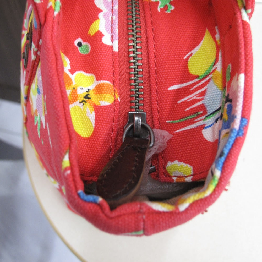 POLO RALPH LAUREN ポロ・ラルフローレン トートバッグ マルチカラー 花柄 チャック付き 内側ベージュ レディース