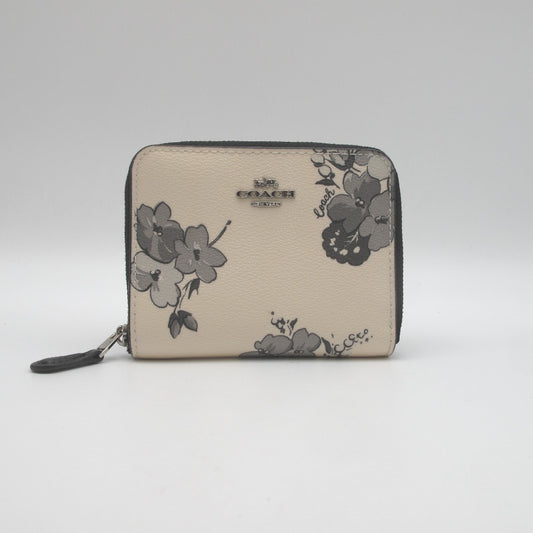 COACH コーチ ラウンドファスナー 二つ折り財布 コンパクトウォレット 花柄 ロゴ レディース  F3515