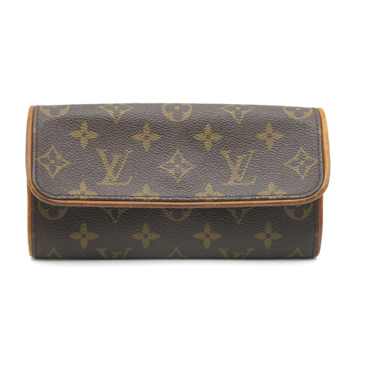 LOUIS VUITTON ルイ・ヴィトン ウエストバッグ ポシェットツインPM ポーチ クラッチ ストラップ無し PVC レザー モノグラム M51854 難あり