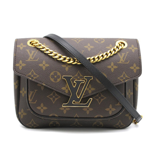 LOUIS VUITTON ルイ・ヴィトン ショルダーバッグ パッシー チェーン  PVC レザー レディース モノグラム M45592 美品