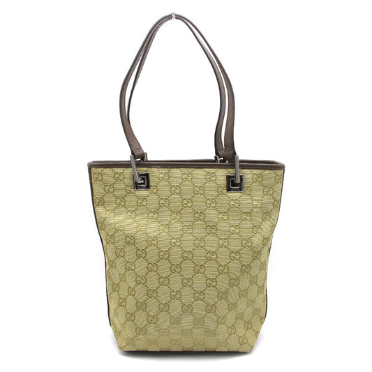 GUCCI グッチ トートバッグ ショルダーバッグ GGキャンバス レザー ウェブ サイドライン ベージュ ブラウン 31244 美品