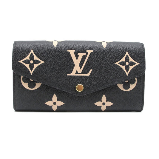 LOUIS VUITTON ルイ・ヴィトン 長財布 ポルトフォイユ サラ バイカラー モノグラム アンプラント ブラック ベージュ レザー 箱付き M80496 美品
