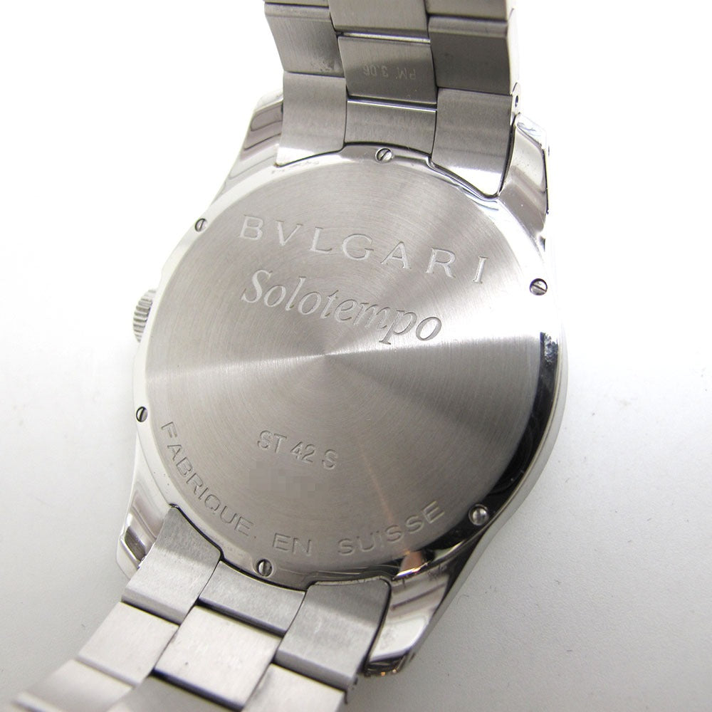 BVLGARI ブルガリ 腕時計 ソロテンポ ST42BSS 42mm 黒文字盤 クォーツ メンズ