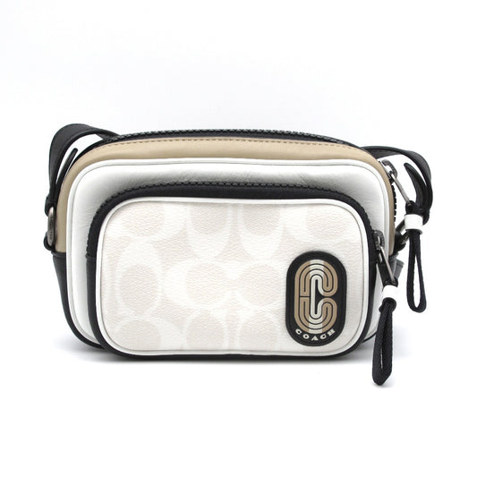 COACH コーチ ショルダーバッグ ミニ エッジ ダブルポーチ クロスボディ 斜め掛け カラーブロック シグネチャー メンズ レディース C4295 美品