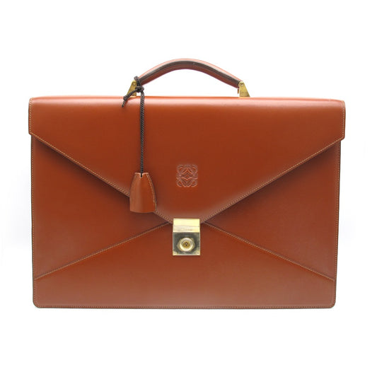 LOEWE ロエベ ディプロマティコ アナグラム ブリーフケース 書類かばん ビジネスバッグ レザー 革 ブラウン 鍵付き 美品