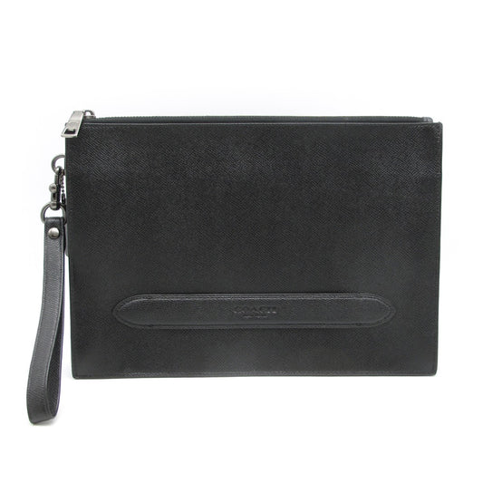 COACH コーチ ストラップ付き セカンドバッグ クラッチバッグ ポーチ レザー ブラック F68154 メンズ レディース