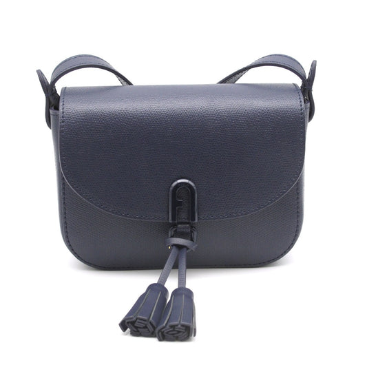 FURLA フルラ 1927 タッセル ミニ クロスボディ 斜め掛け ショルダーバッグ ポシェット レザー ネイビー レディース