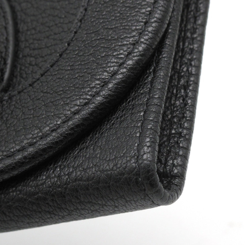 SEE BY CHLOE シーバイクロエ HANA ハナ 三つ折り財布 コンパクトウォレット ロゴ メダル プレート 鍵 チャーム レザー ブラック レディース 美品