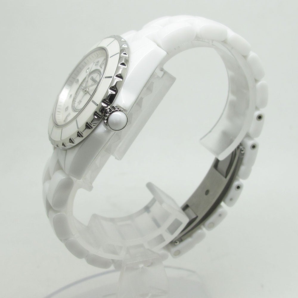 CHANEL シャネル 腕時計 J12 H2422 33mm ホワイト 8Pダイヤ シェル クォーツ