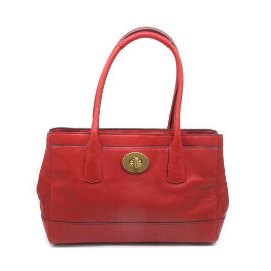 COACH コーチ トートバッグ ショルダーバッグ F12480 ターンロック レザー 革 レッド レディース
