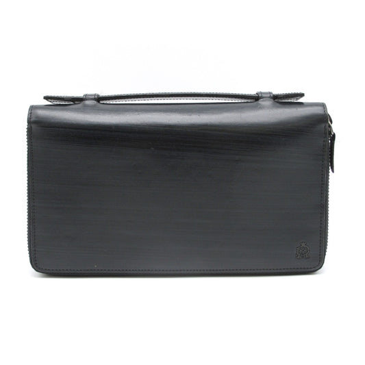 Dunhill ダンヒル ダブルジップ 長財布 オーガナイザー ラウンドファスナー ウォレット トラベルケース レザー ブラック メンズ