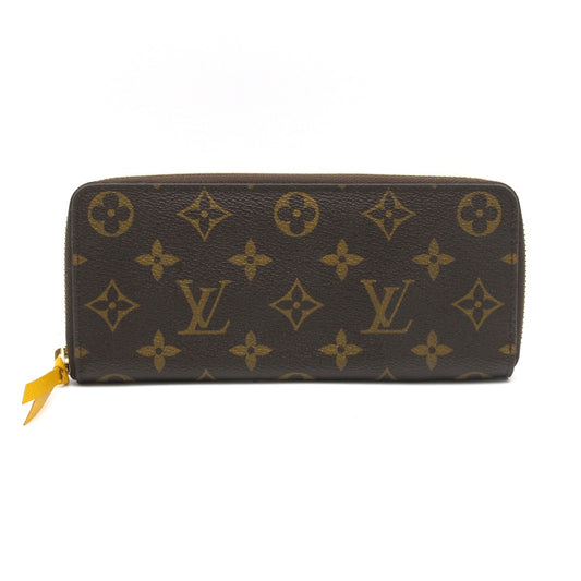 LOUIS VUITTON ルイ・ヴィトン ポルトフォイユ クレマンス モノグラム ミモザイエロー M60744 ジッピーウォレット ラウンドファスナー 長財布 PVC レザー 美品