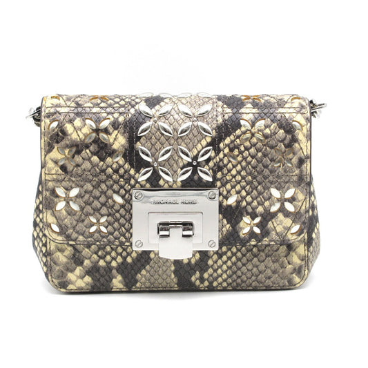 MICHAEL MICHAEL KORS マイケル マイケルコース MK スタッズ チェーン ショルダーバッグ クロスボディ 斜め掛け ポシェット パイソン柄 25S8ST4CON レディース