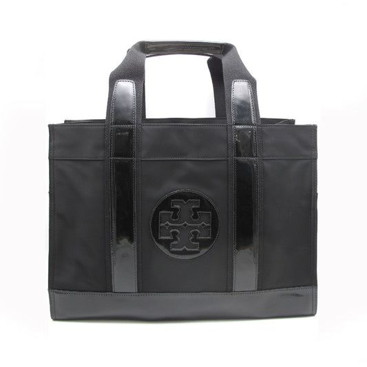 Tory Burch トリーバーチ トートバッグ セミショルダーバッグ ロゴ ナイロン エナメル ブラック レディース