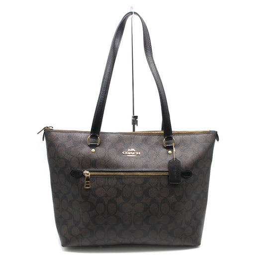 COACH コーチ トートバッグ ショルダーバッグ F79609 シグネチャー PVC レザー ブラウン レディース