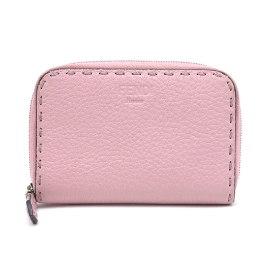FENDI フェンディ SELLERIA セレリア ミニジップアラウンドウォレット 8M0313 財布 コインケース コインパース 小銭入れ カードケース レザー ピンク