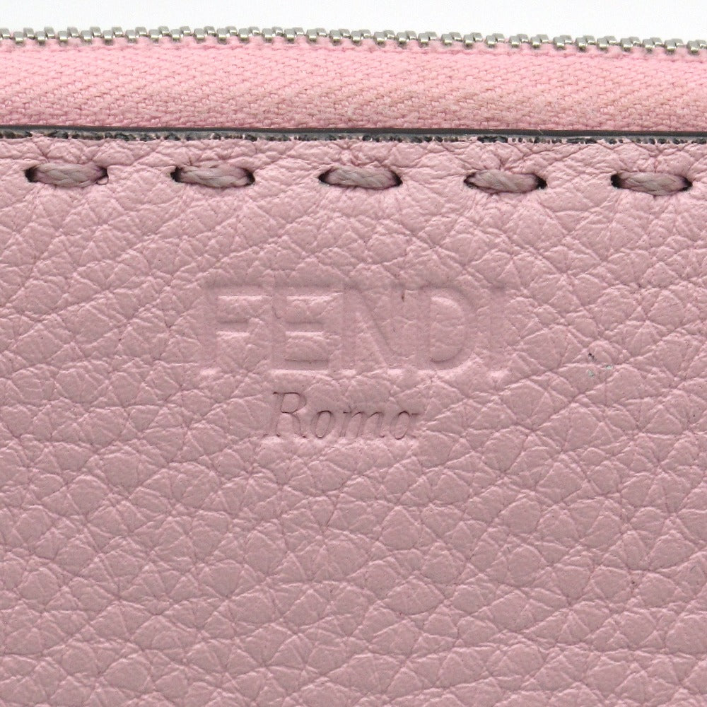 FENDI フェンディ SELLERIA セレリア ミニジップアラウンドウォレット 8M0313 財布 コインケース コインパース 小銭入れ  カードケース レザー ピンク