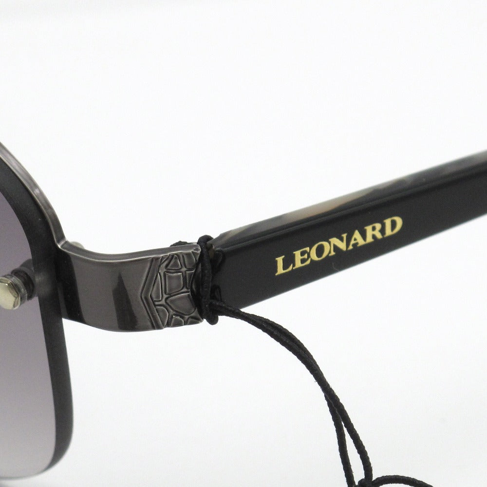 LEONARD レオナール サングラス バックリム UVプロテクション 紫外線カット 55 16 135 ブラック 36-0007 アイウェア 眼鏡 ケース付き レディース 未使用品