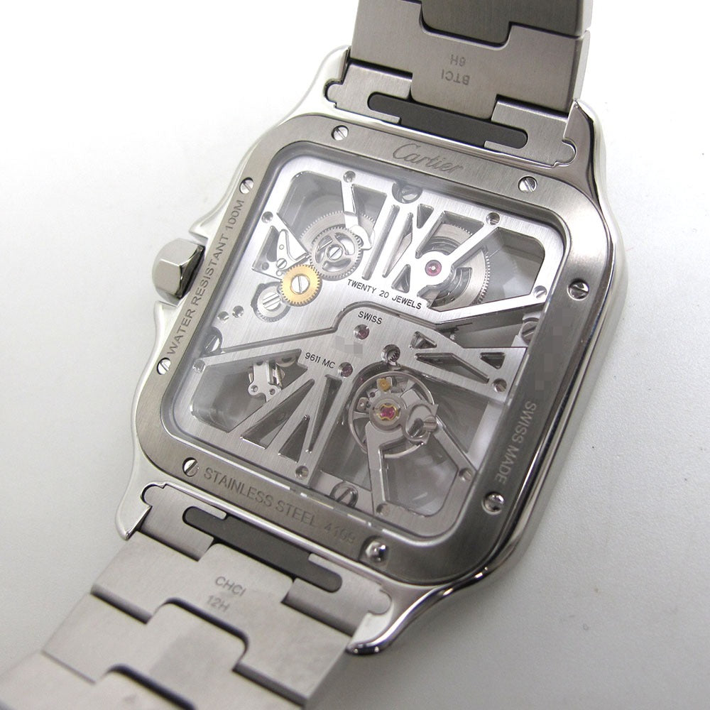 CARTIER カルティエ 腕時計 サントス ドゥ カルティエ スケルトン ウォッチ LM WHSA0015 手巻き SANTOS 未使用品