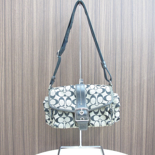 COACH コーチ ショルダーバッグ シグネチャー ナイロン ブラック レディース