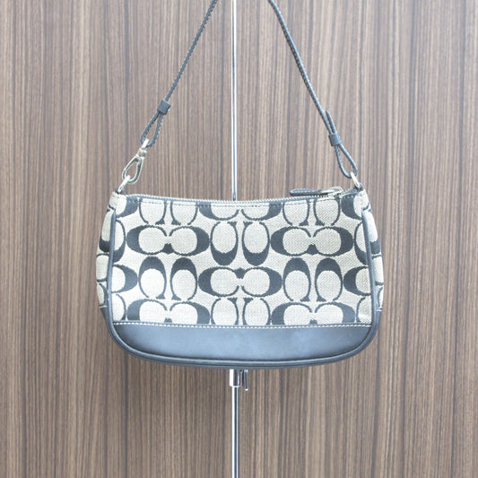 COACH コーチ ハンドバッグ ミニバッグ シグネチャー ナイロン ブラック レディース