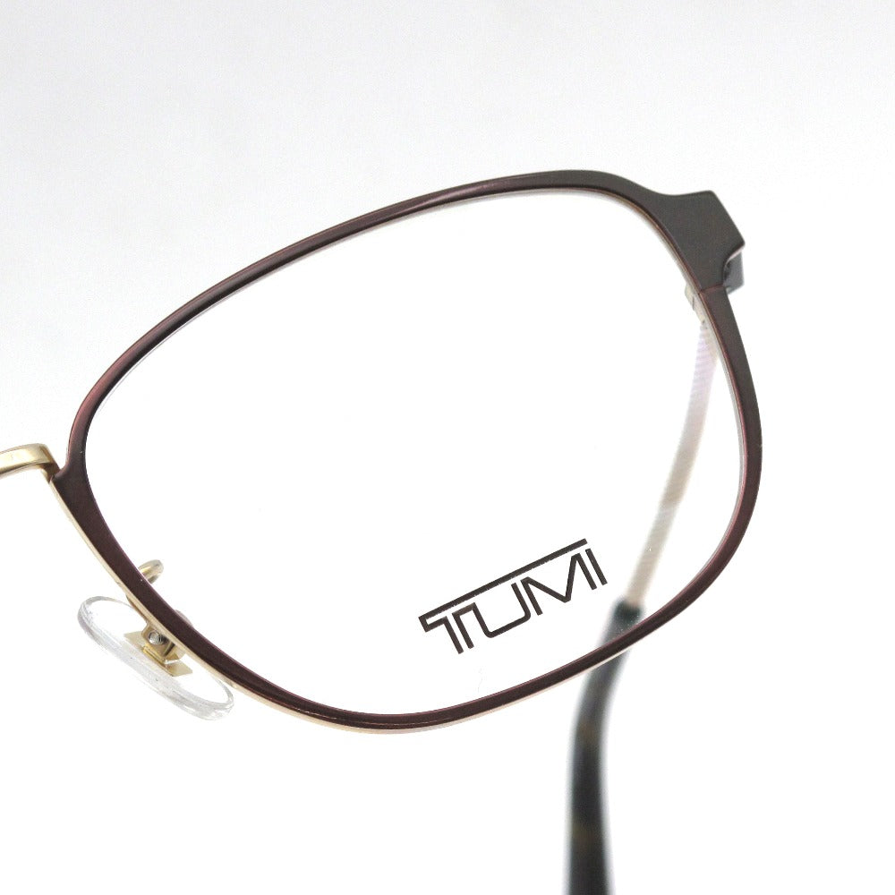 TUMI トゥミ メガネフレーム VTU040J-0316 ブラウン チタン プラスチック フルリム 51 18 145 日本製 クロス・ケース付き 眼鏡 サングラス アイウェア 未使用品