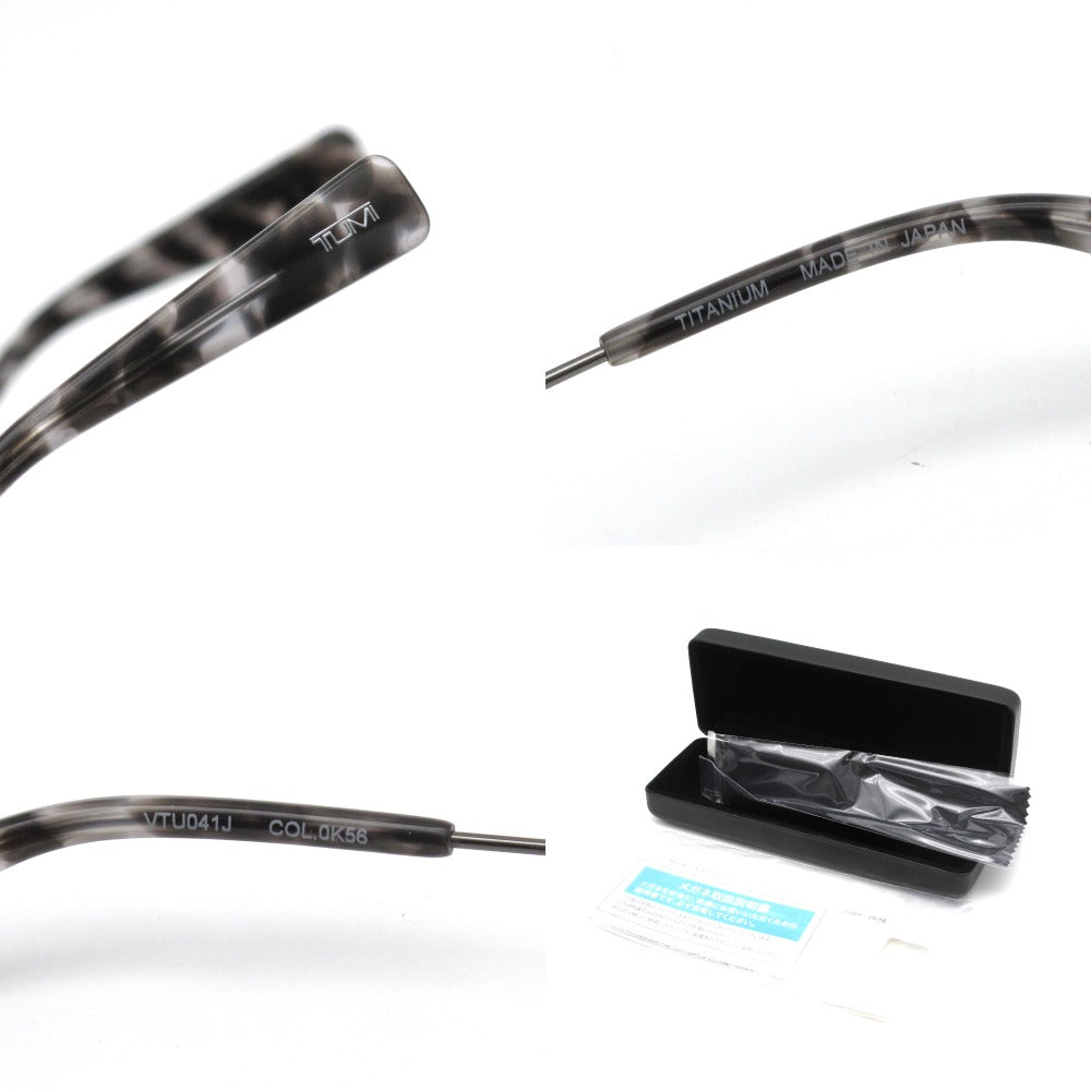 TUMI トゥミ メガネフレーム VTU041J-0K56 ブラック チタン プラスチック フルリム 49 22 145 日本製 クロス・ケース付き 眼鏡 サングラス アイウェア 未使用品