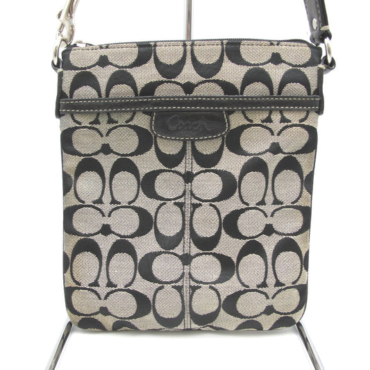 COACH コーチ ショルダーバッグ ブラック ナイロン シグネチャー レディース