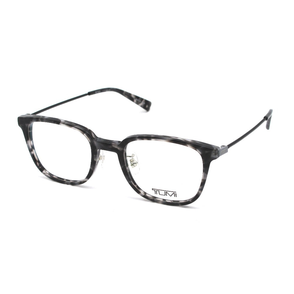 TUMI トゥミ メガネフレーム VTU056J-0809 ブラックハバナ チタン プラスチック フルリム ウェリントン 49 21 145 日本製 クロス・ケース付き 眼鏡 サングラス アイウェア 未使用品