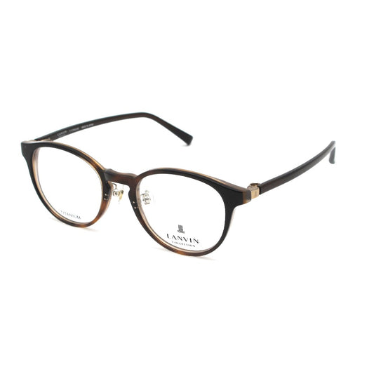 LANVIN ランバン メガネフレーム VLC058J-0793 プラスチック チタン ブラウン ハバナ 50 20 142 日本製 クロス・ケース付き 眼鏡 サングラス アイウェア 未使用品