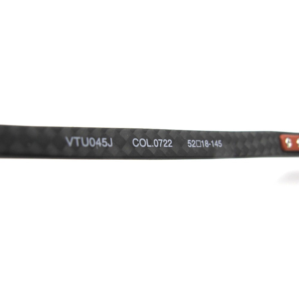 TUMI トゥミ サングラス メガネフレーム ブラウン デミ べっ甲色 プラスチック ブラックカーボン フルリム 52 18 145 日本製 クロス ケース付き アイウェア VTU045-0722 未使用品