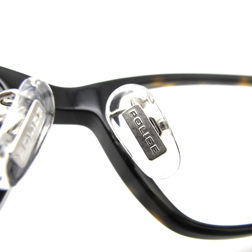 POLICE ポリス サングラス メガネフレーム スクエア フルリム プラスチック ブラウンデミ 55 17 145 クロス・ケース付き 眼鏡 アイウェア VPLF54J-0710 未使用品