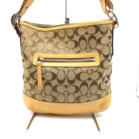 COACH コーチ ショルダーバッグ 斜め掛け ナイロン レザー シグネチャー ベージュ レディース 9362