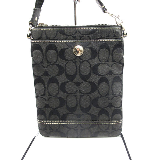 COACH コーチ ショルダーバッグ シグネチャー ブラック ナイロン レディース 10250