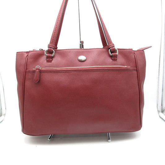 COACH コーチ ショルダーバッグ トートバッグ ハンドバッグ 2WAY 斜め掛け 正面ロゴ レザー ワインレッド レディース