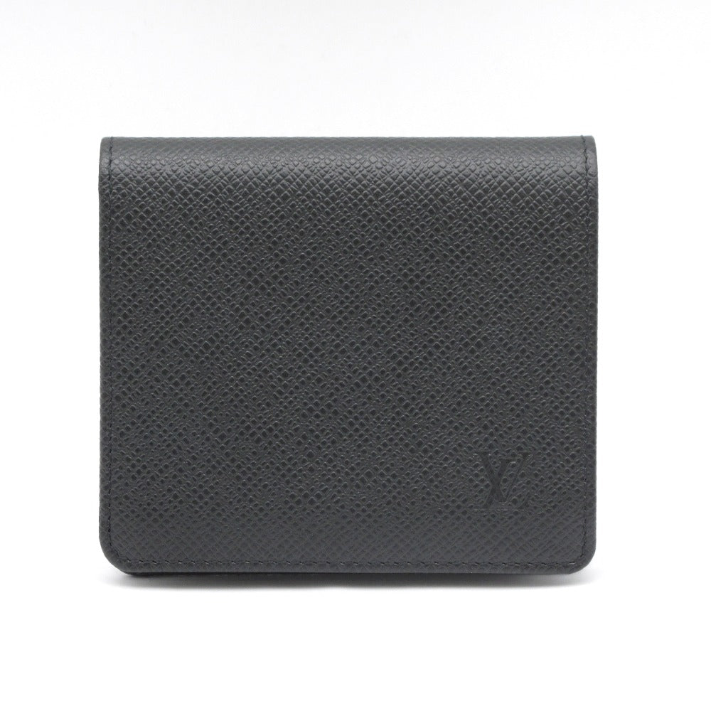LOUIS VUITTON ルイ・ヴィトン ポルトビエ3カルトクレディ タイガ M30452 アルドワーズ 二つ折り財布 コンパクトウォレット レザー ブラック メンズ 箱付き 未使用品