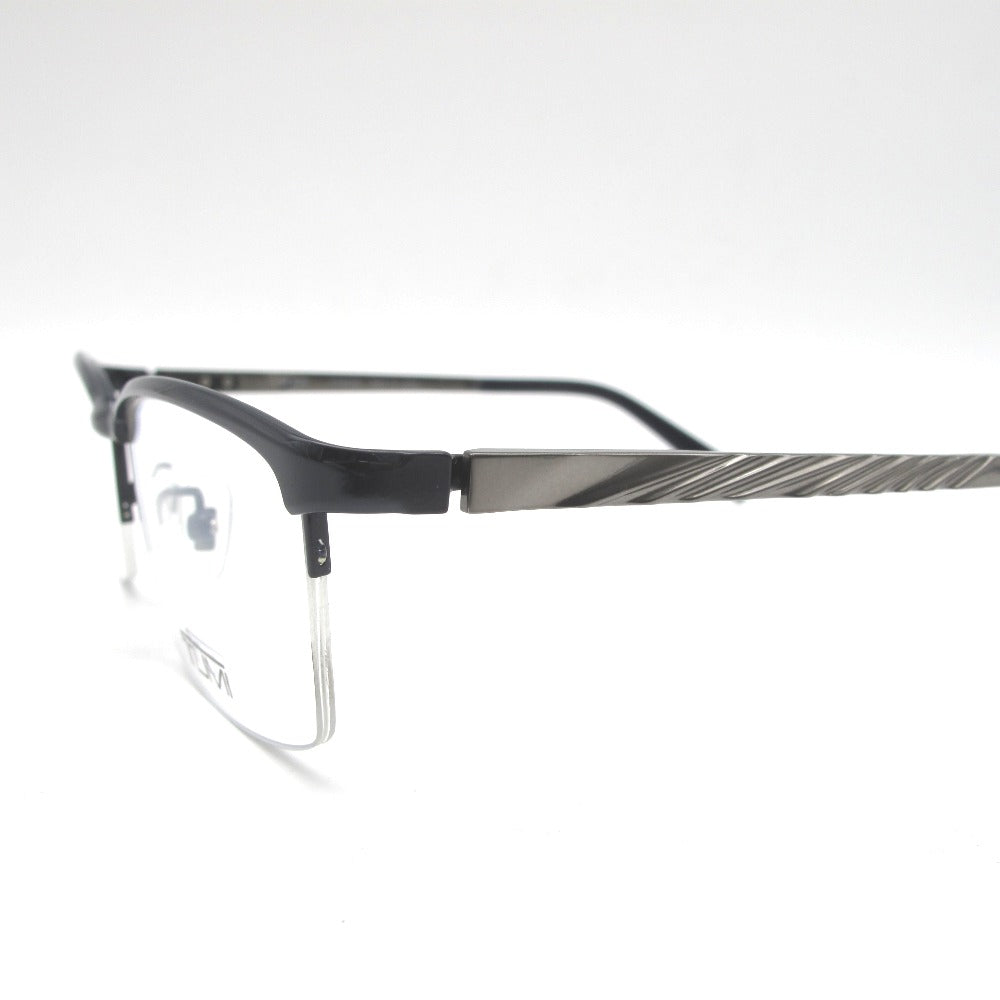TUMI トゥミ サングラス メガネフレーム サーモント チタン コンビフレーム ネイビー ガンメタル 55 17 145 クロス・ケース付き 眼鏡 アイウェア VTU055J-0SCW 未使用品