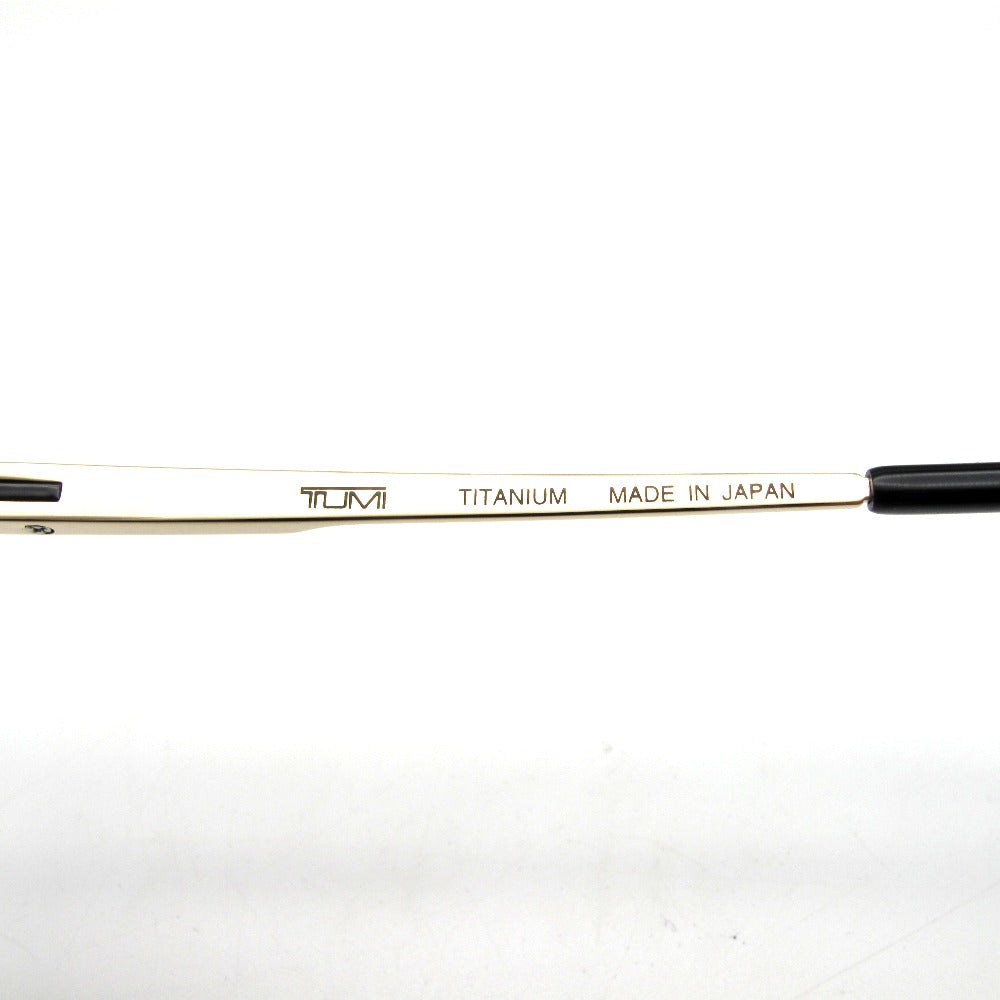 TUMI トゥミ サングラス メガネフレーム チタン製 ゴールド プラスチックモダン フルリム 50 20 145 日本製 クロス ケース付き アイウェア VTU053J-0301